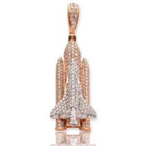 10KR+W 1.75CTW DIAMOND SPACE SHUTTLE PENDANT