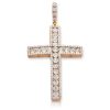 14KR+W 3.00CTW BAGUETTE DIAMOND CROSS WITH SQUARE – product view