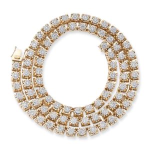 10KY 12.00CTW DIAMOND ROUND CLUSTER PYRAMID