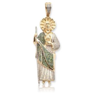 14KY 1.50CTW GREEN AND WHITE DIAMOND ST. JUDE