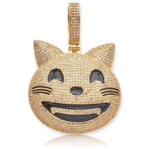 10KY 2.00CTW DIAMOND SMILING CAT EMOJI