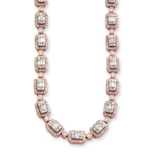 10KR+W 9.00CTW BAGUETTE NECKLACE 20"