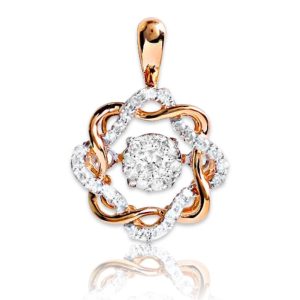 14KR 0.20CTW DANCING DIAMOND PENDANT