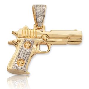 10KY 1.20CTW DIAMOND HANDGUN PENDANT