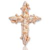 14KY 0.65CTW DIAMOND PEAR CLUSTER CROSS WITH – product view