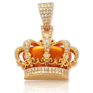 10KY 2.85CTW DIAMOND CROWN PENDANT