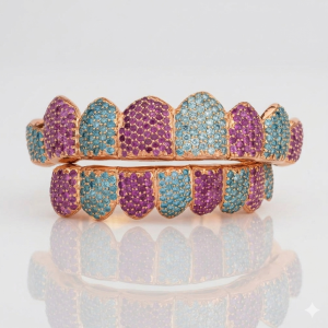 JDWR-054- Cotton Candy Honeycomb Diamond Grillz