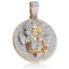 10KY 0.75CTW DIAMOND JESUS MEDALLION WITH NUGGET B – product view