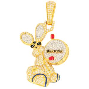 14KY 2.50CTW DIAMOND BATTERY RABBIT PENDANT