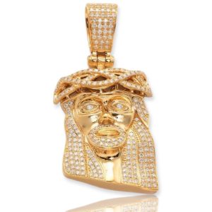 14KY 2.65CTW DIAMOND JESUS PENDANT