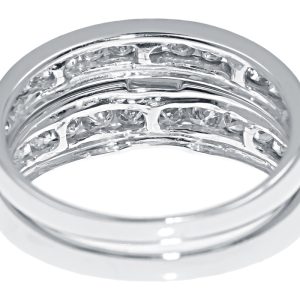 10k Ladies Princess Round Diamond Bridal Ring Set with Bridge Effect 1.0 ct) – product view