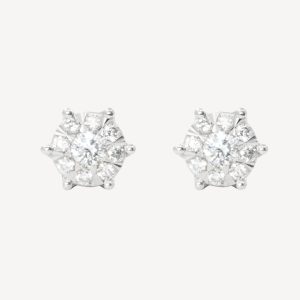 Isabella Gold Diamond Hexagonal Earrings