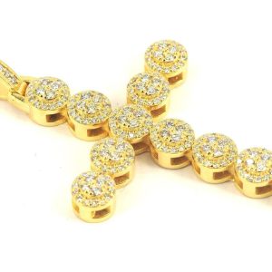 JDTK-HP22-137 14KY 1.90CTW DIAMOND CUSTER DESIGN CROSS