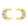 Baguette & Round Diamond Hoop Earrings – Yellow Gold – product view