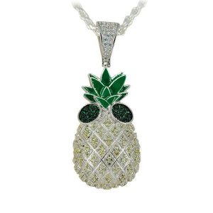 SILVER COOL GLASSES PINEAPPLE PENDANT