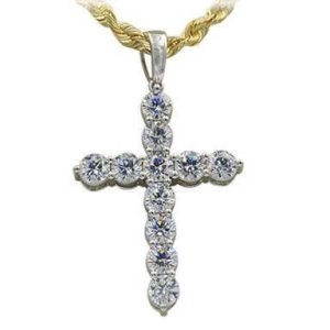 Silver CZ Cross Pendant