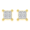 Cannabis Leaf Diamond Studs – Mini / Yellow Gold – product view