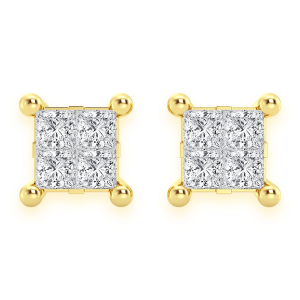 Quad Diamond Studs - 0.25ctw / Yellow Gold