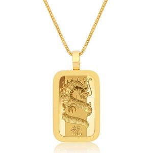 Standard 1oz. Suisse Gold Bar (Lunar Dragon, Solid Gold Bezel)