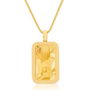 Standard 1oz. Suisse Gold Bar (Lunar Monkey, Solid Gold Bezel)