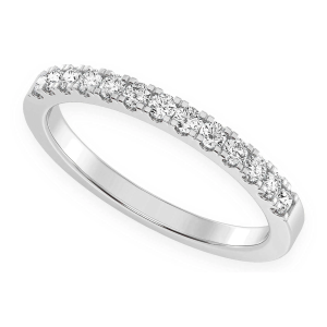 Wide Single Row Band Ring - White Gold / 6.5
