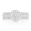 Round Double Halo Twist Diamond Ring – White Gold / 7 – product view