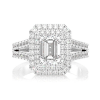 0.75ctw Solitaire Halo Twisted Shank Ring – White Gold / 6.5 – product view