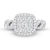 Classic Two Tier Cushion Halo Diamond Ring – White Gold / 6.5 – product view