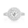 Oval Double Halo Milgrain Diamond Ring – White Gold / 7 – product view