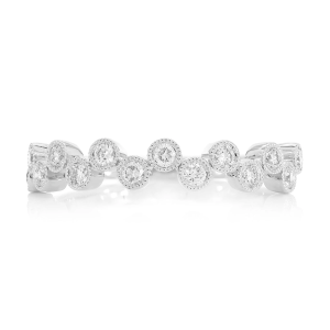 Offset Round Bezel Ring - White Gold / 6.5