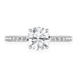 1ct Round Halo Diamond Engagement Ring - White Gold / 6.5