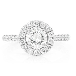 Round Halo Diamond Ring - White Gold / 6.5