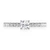 Oval Solitaire One Row Under Halo Ring – White Gold / 6.5 – product view