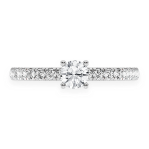 Classic One Row Under Halo Diamond Ring - White Gold / 6.5