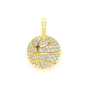 Basketball Diamond Pendant - 0.40ctw / Yellow Gold