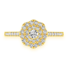 Round Double Halo Diamond Ring – Yellow Gold / 6.5 – product view