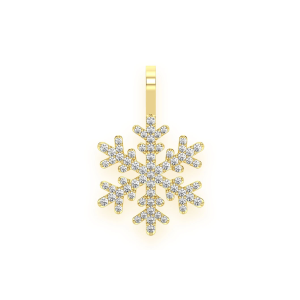 Snowflake Diamond Pendant - Yellow Gold