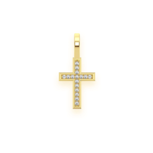 Angle Diamond Cross - 0.05ctw / Yellow Gold