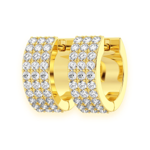 Three Row Diamond Hoops - 0.33ctw / Yellow Gold