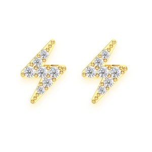 Lightning Diamond Studs - Mini / Yellow Gold