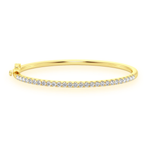 Scallop Diamond Bangle - 5pt / 1.00ctw / Yellow Gold / Medium